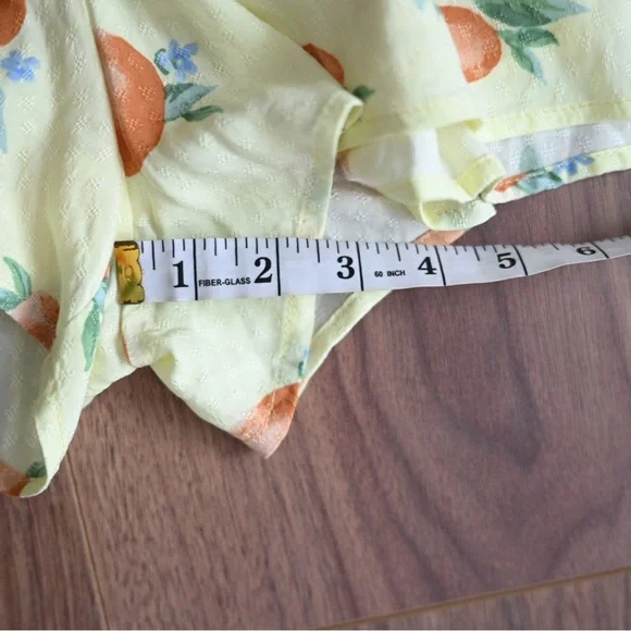 Butter Yellow Romper Size XS Sadie & Sage Orange Blossom Fruit Cottagecore NWOT - Picture 14 of 16